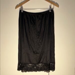 Vassarette Black Lace Chemise Slip